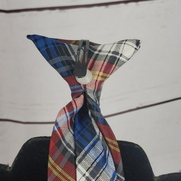 Red and Blue Paid Boy’s Clip‎ on tie - Picture 6 of 6